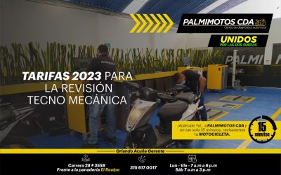 TARIFAS  2023 PARA LA REVISIÓN TECNO MECÁNICA